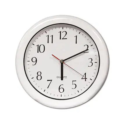 Front. Swim Central - 16" Battery Operated Ivory White and Silver Large Print Outdoor Clock - White.