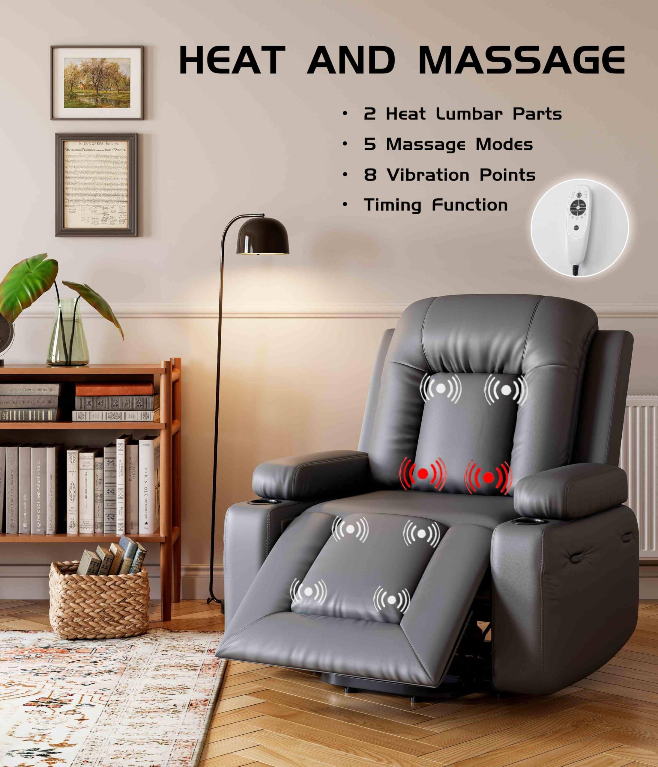 HEAT AND MASSAGE

- 2 Heat Lumbar Parts
- 5 Massage Modes
- 8 Vibration Points
- Timing Function