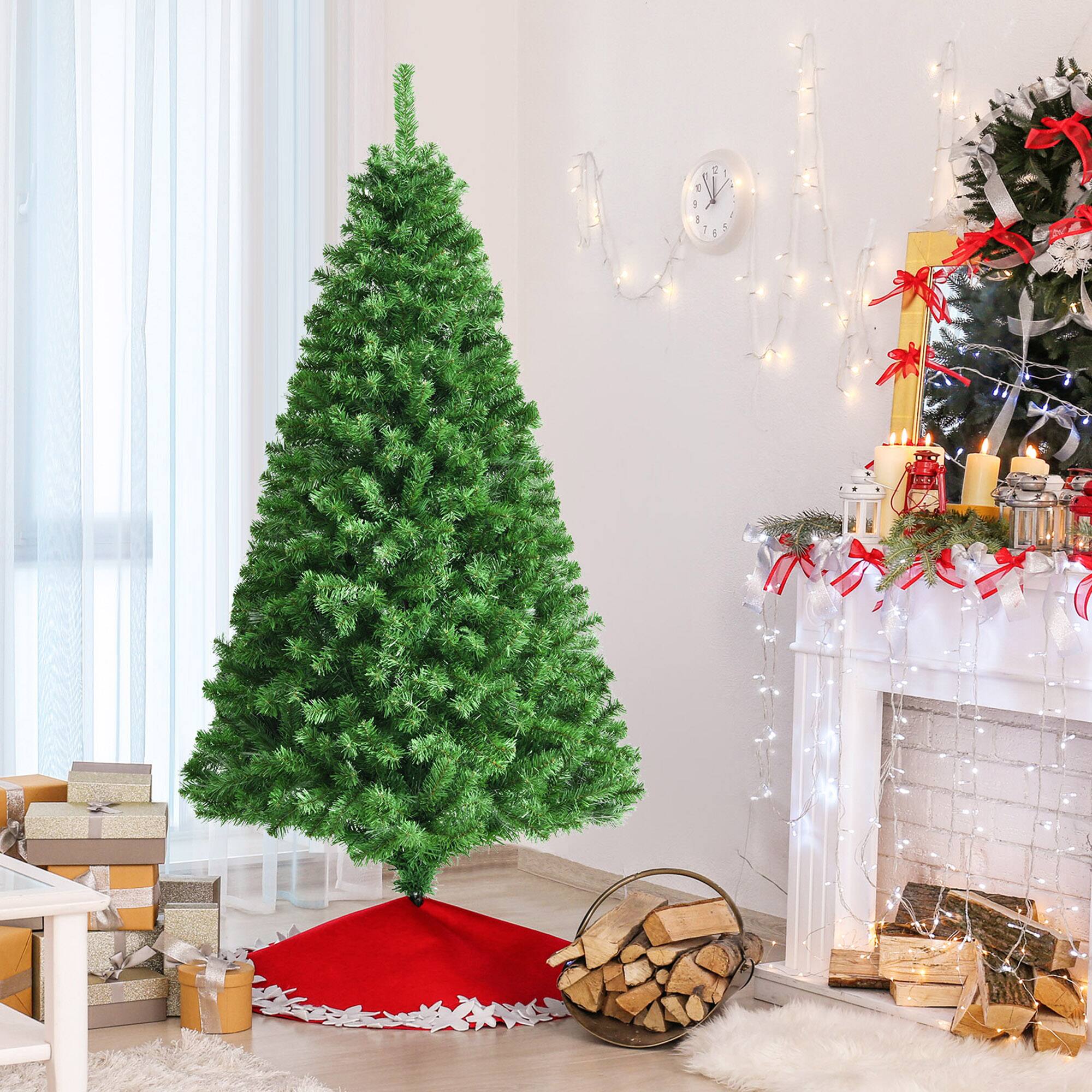 Alt View 2. Gymax - Gymax 6 FT Pre-lit Artificial Christmas Tree Fiber Optic Xmas Tree Holiday Decor - Green.