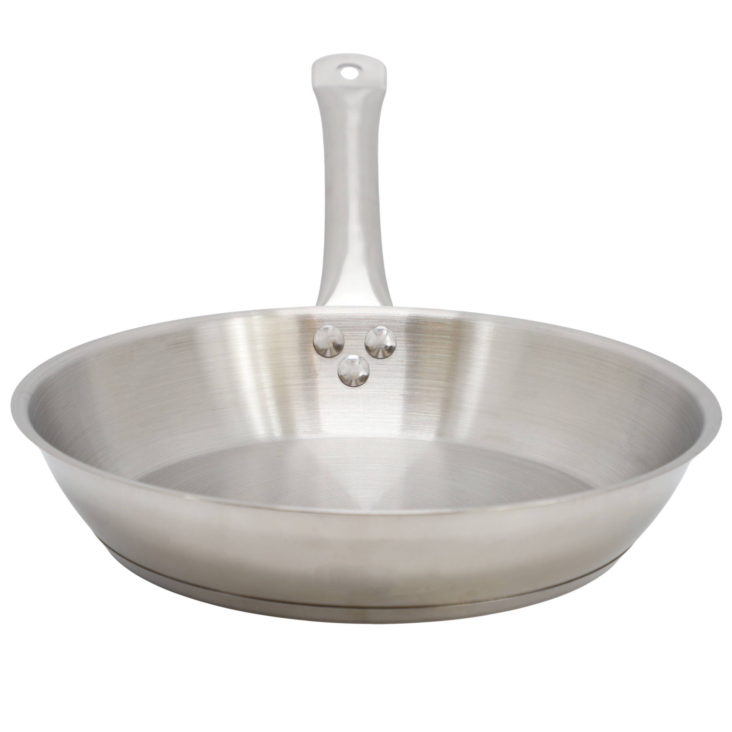 Alt View 2. MegaChef - MegaChef Professional Kitchen 11 Inch Round Stainless Steel Fry Pan in Silver - Silver.