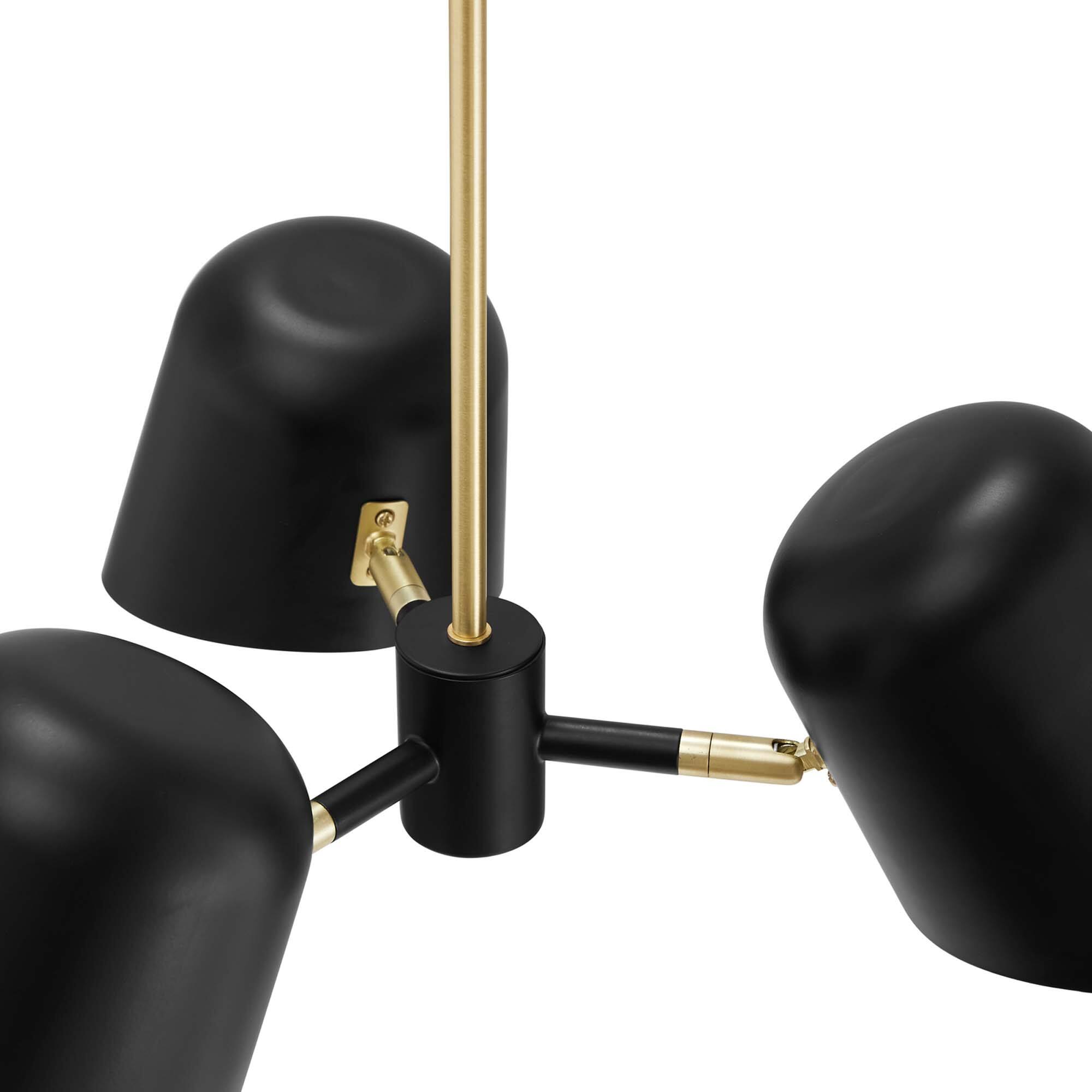 Alt View 5. Modway - Briana 3-Light Pendant Light by Modway - Black.