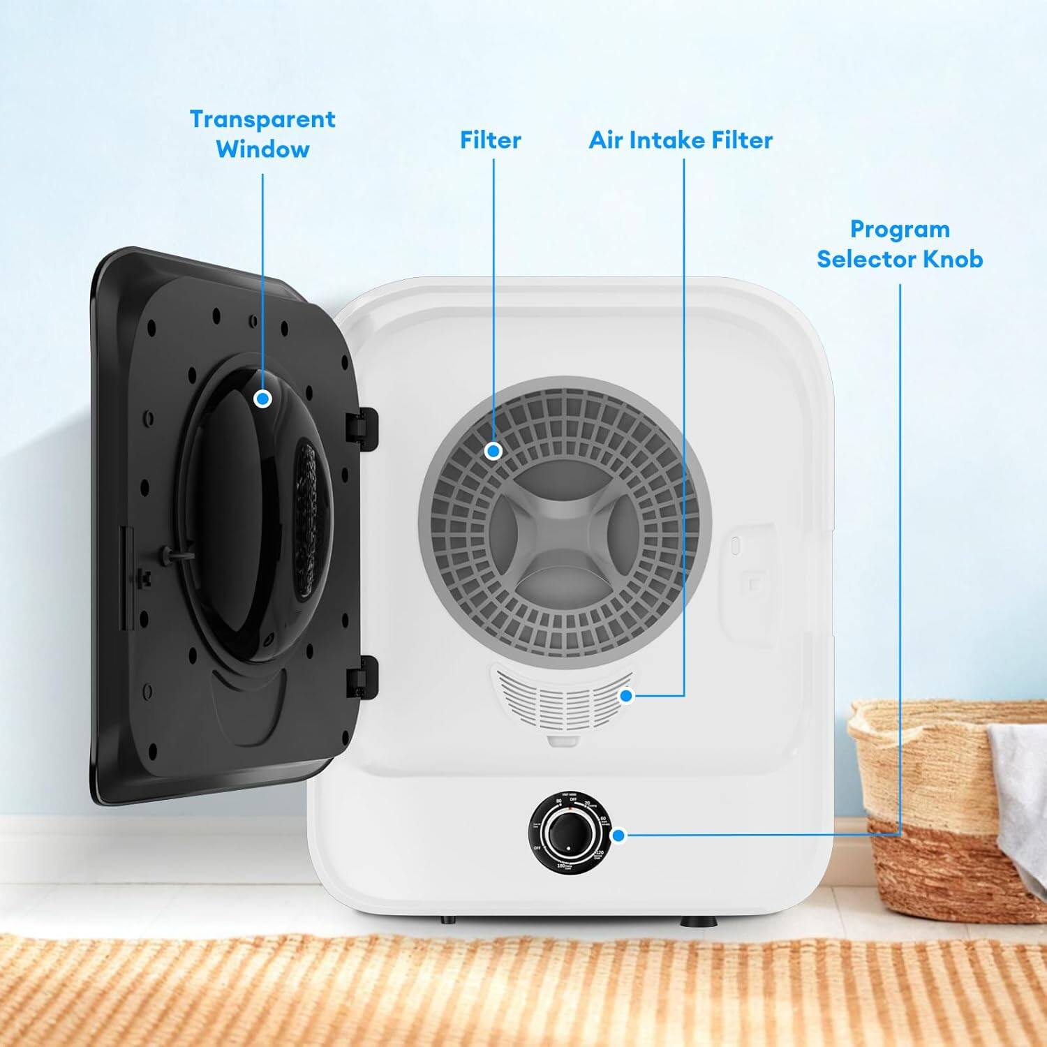 Transparent Window  
Filter  
Air Intake Filter  
Program Selector Knob