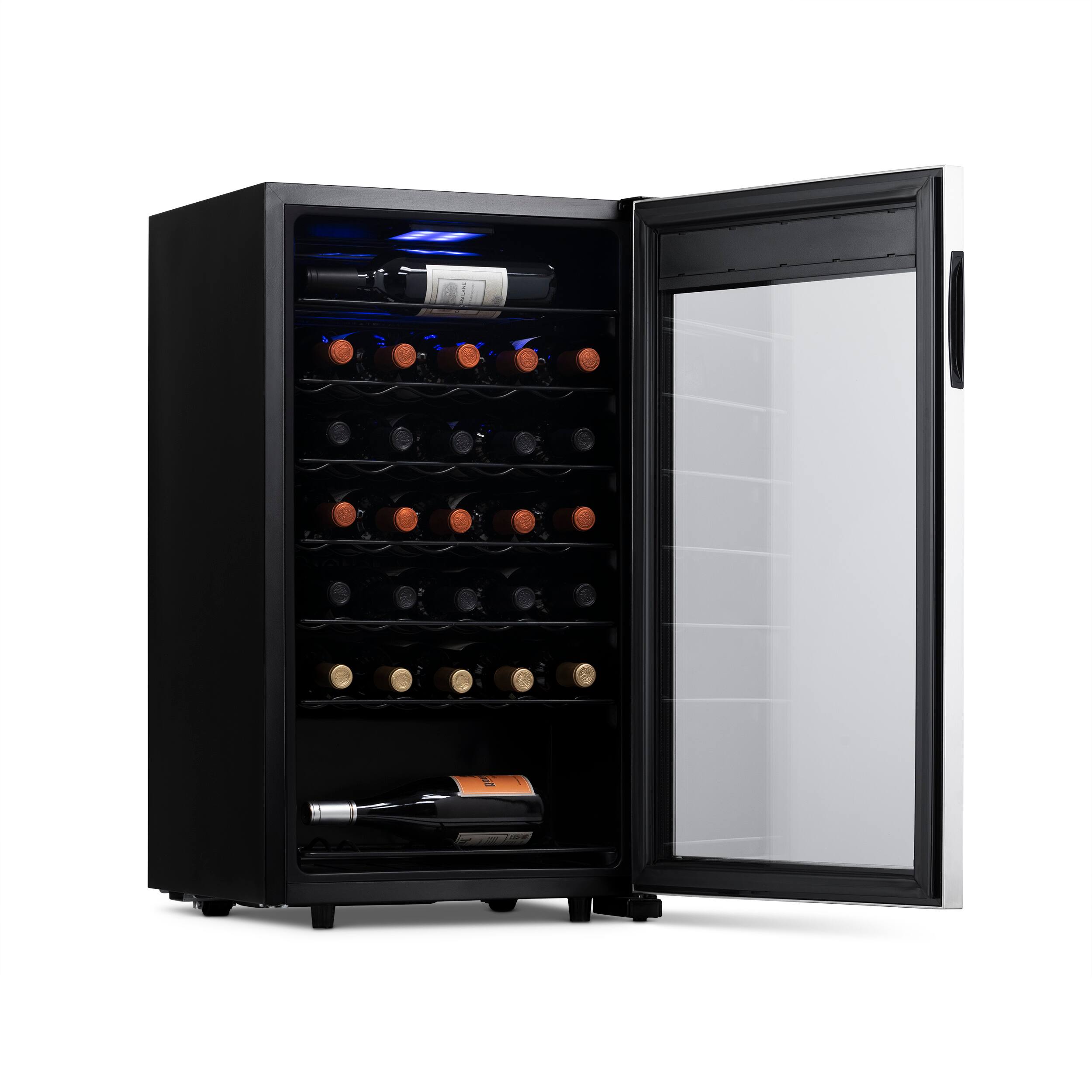 Alt View 17. NewAir - Freestanding 33 Bottle Compressor Wine Fridge, Adjustable Racks and Exterior Digital Thermostat - Stainless Steel.