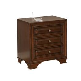 Manhattan Lane - Wooden Night Stand With 3 Drawers - Brown