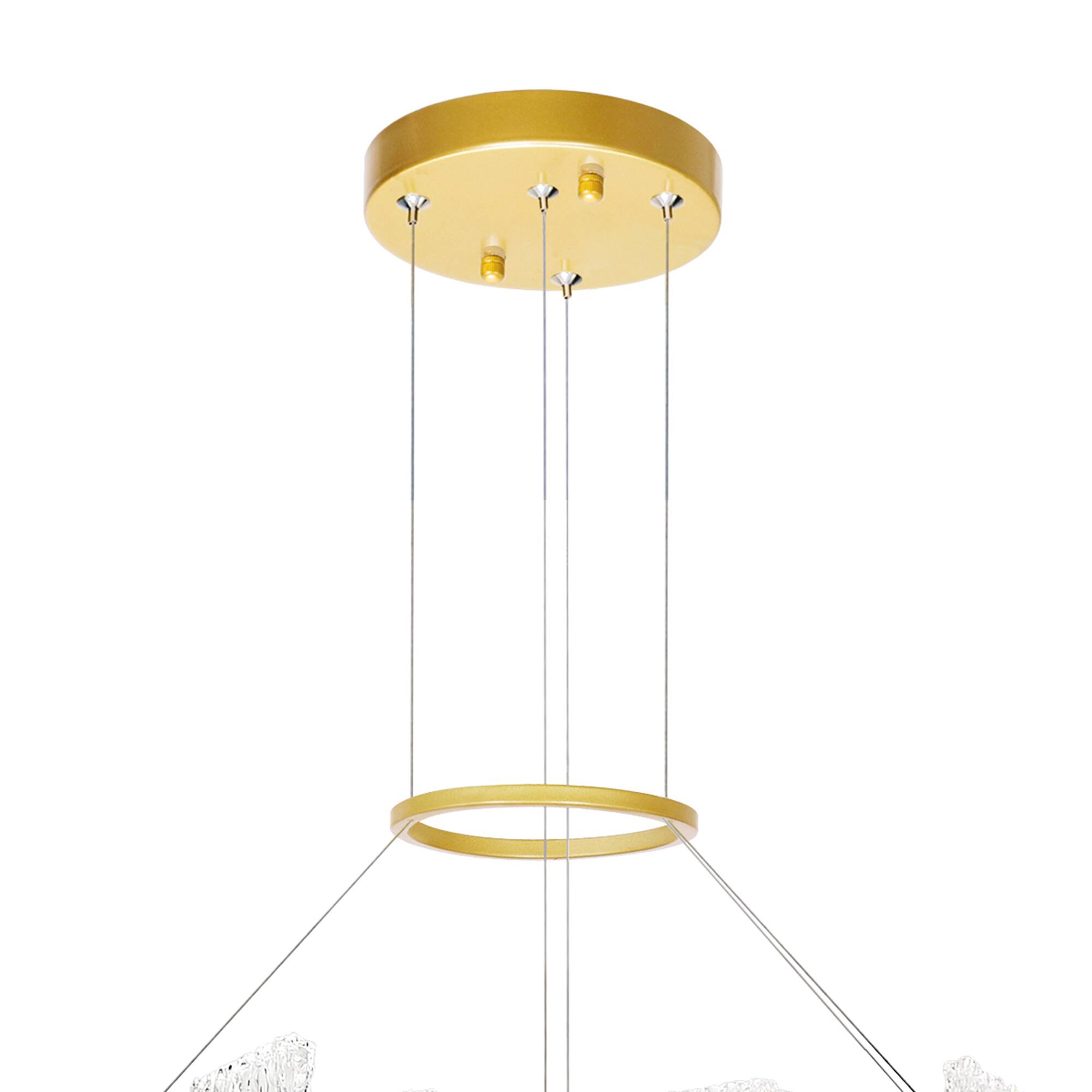 Alt View 1. CWI Lighting - Guadiana 32 in LED Satin Gold Chandelier - Satin Gold.