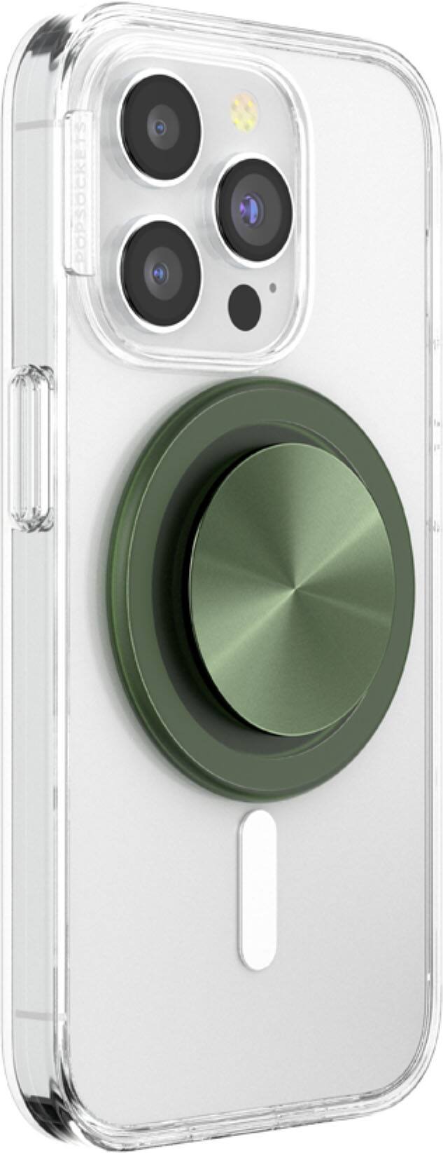 Left. PopSockets - MagSafe PopGrip Universal Magnetic Grip & Stand with Adapter Ring for Cell Phones - Radial Olive.