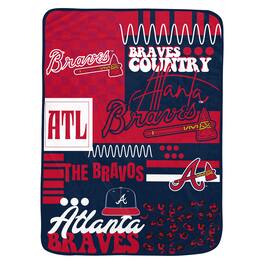 Pegasus - Atlanta Braves 66" x 95" Oversized Loco Check Ultra Cozy Blanket - Multicolor