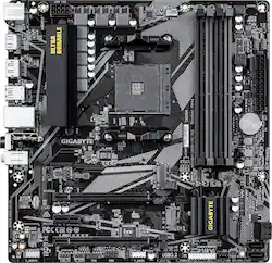 GIGABYTE - B550M DS3H AC R2 (Socket AM4) AMD B550 Micro-ATX DDR4 Wi-Fi 6 Motherboard - Black - Front_Zoom