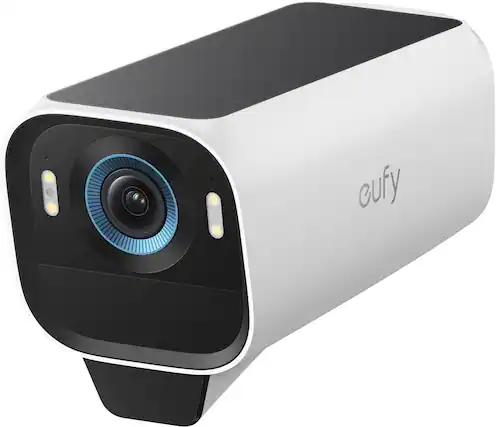 Front. eufy - eufyCam S3 Pro, Outdoor Wireless 4K Solar Powered Add-On Security Camera (Base Not Included) - White.