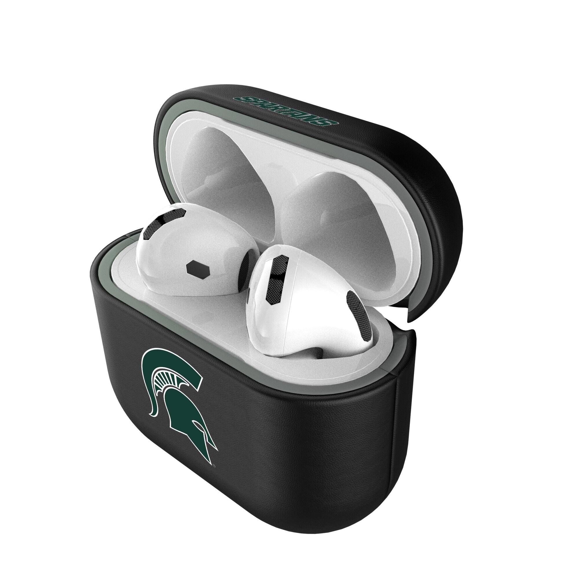 Alt View 3. Keyscaper - Michigan State Spartans Michigan State Spartans Insignia AirPods 4th Generation Case Cover - No Size - Black.