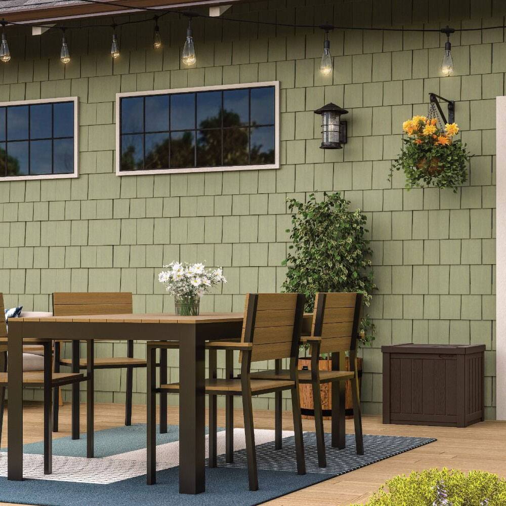 Alt View 7. Suncast - Suncast 17 x 22 Inch Resin 22-Gallon Patio Storage Deck Box, Java Brown (2 Pack) - Brown.