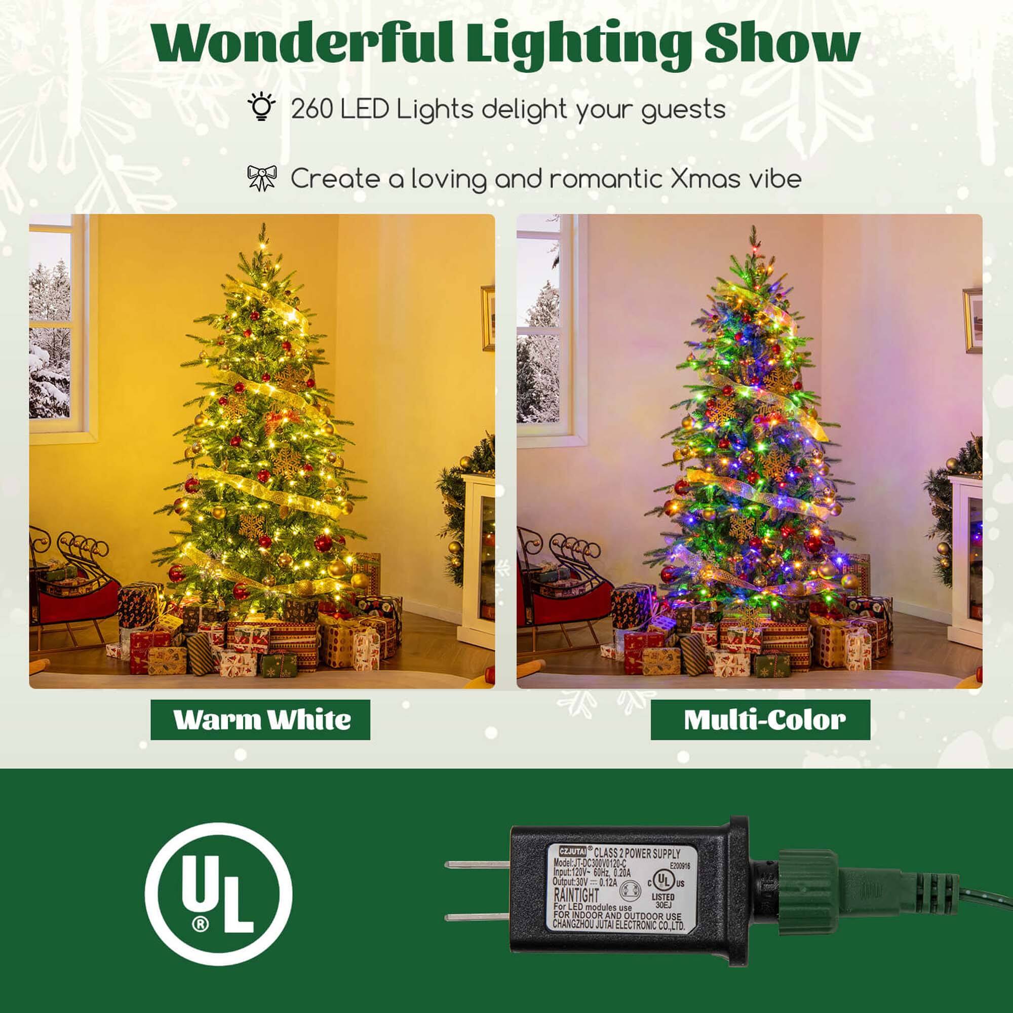Wonderful Lighting Show
260 LED Lights delight your guests
Create a loving and romantic Xmas vibe
Warm White
Multi-Color
UL
CLASS 1 POWER SUPPLY
RAINTIGHT
FOR INDOOR AND OUTDOOR USE
CHANGZHOU JUAN ELECTRONIC CO., LTD
