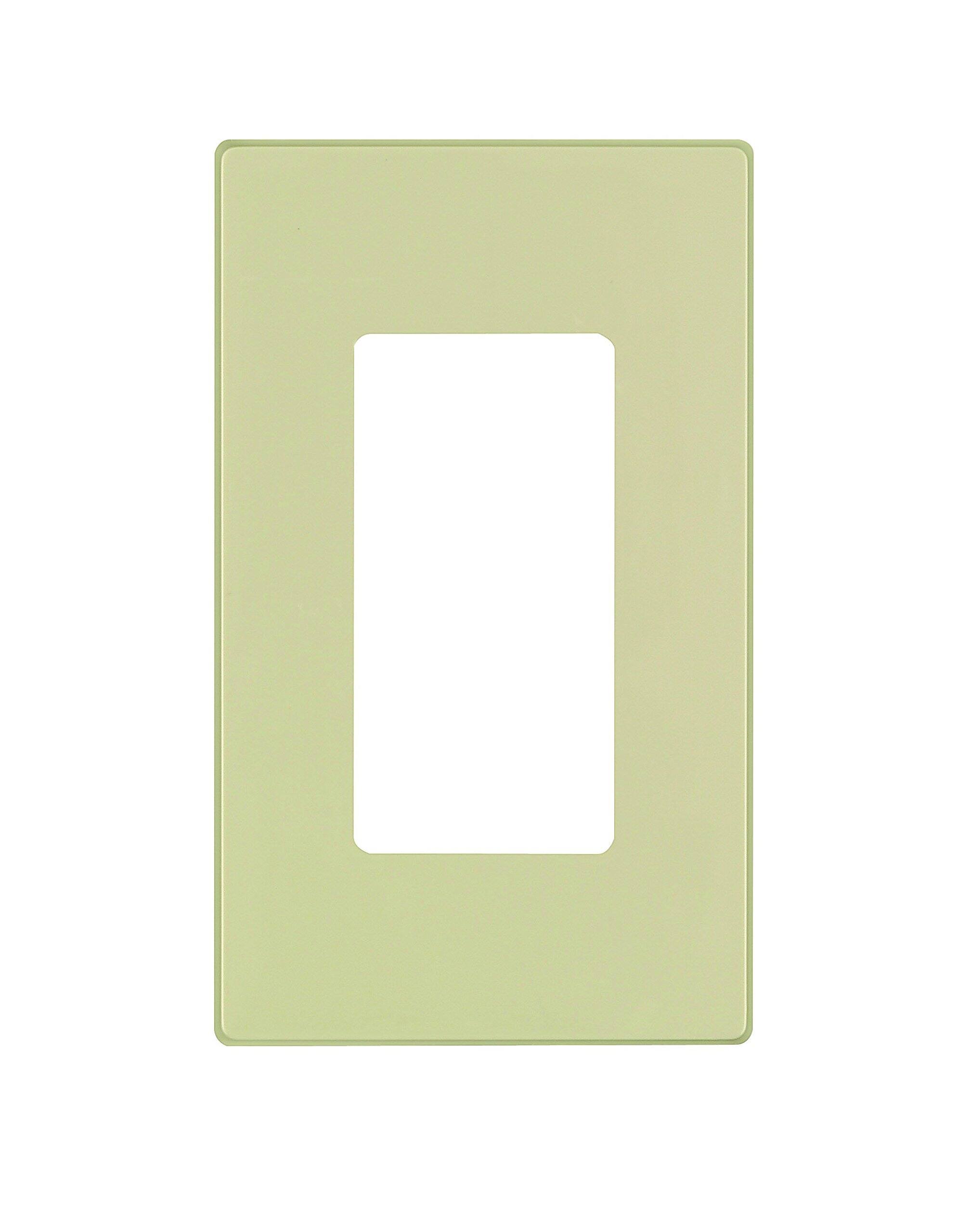 Front. Leviton - Leviton Ivory 1 gang Thermoset Plastic Decorator Wall Plate 1 pk - Ivory.