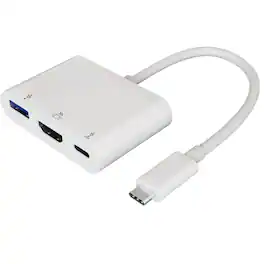 Sanoxy - USB3.1 Type-C to USB3.0+HDMI+Type-C Multiport Adapter with 100W PD Charging - White