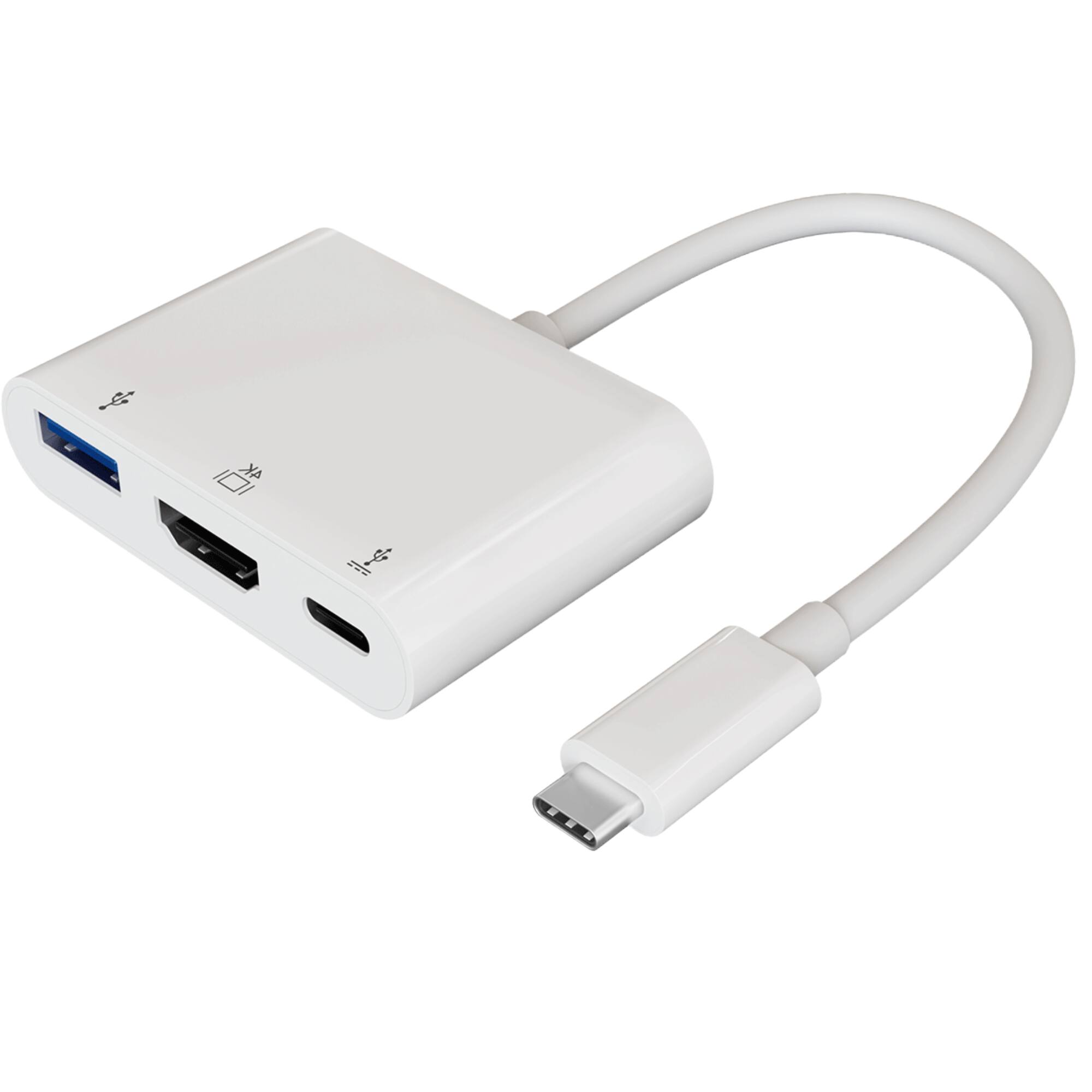 Front. Sanoxy - USB3.1 Type-C to USB3.0+HDMI+Type-C Multiport Adapter with 100W PD Charging - White.