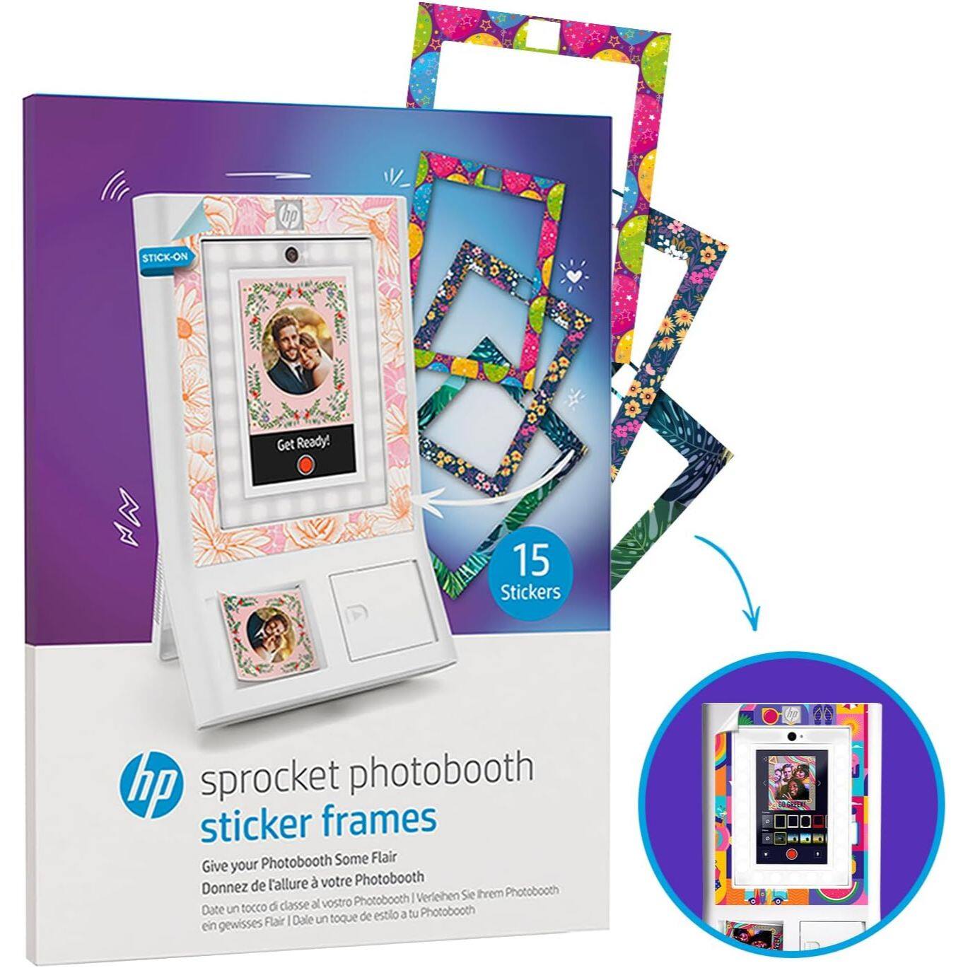 hp STICK-ON Get Ready! 15 Stickers hp sprocket photobooth sticker frames Give your Photobooth Some Flair Donnez de l'allure à votre Photobooth Verieiben Sie ein tocco di classe al vostro Date estilo a tu Photobooth Flair Daie un toque de ein gewisses