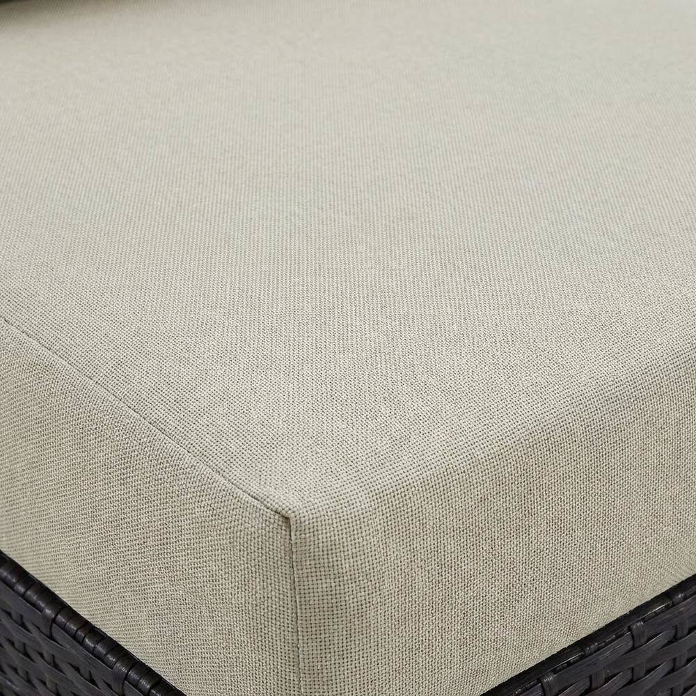 Alt View 1. Outdoor Escape - Outdoor Patio Armless Lounge Chair With Back And Seat Cushions - Beige.