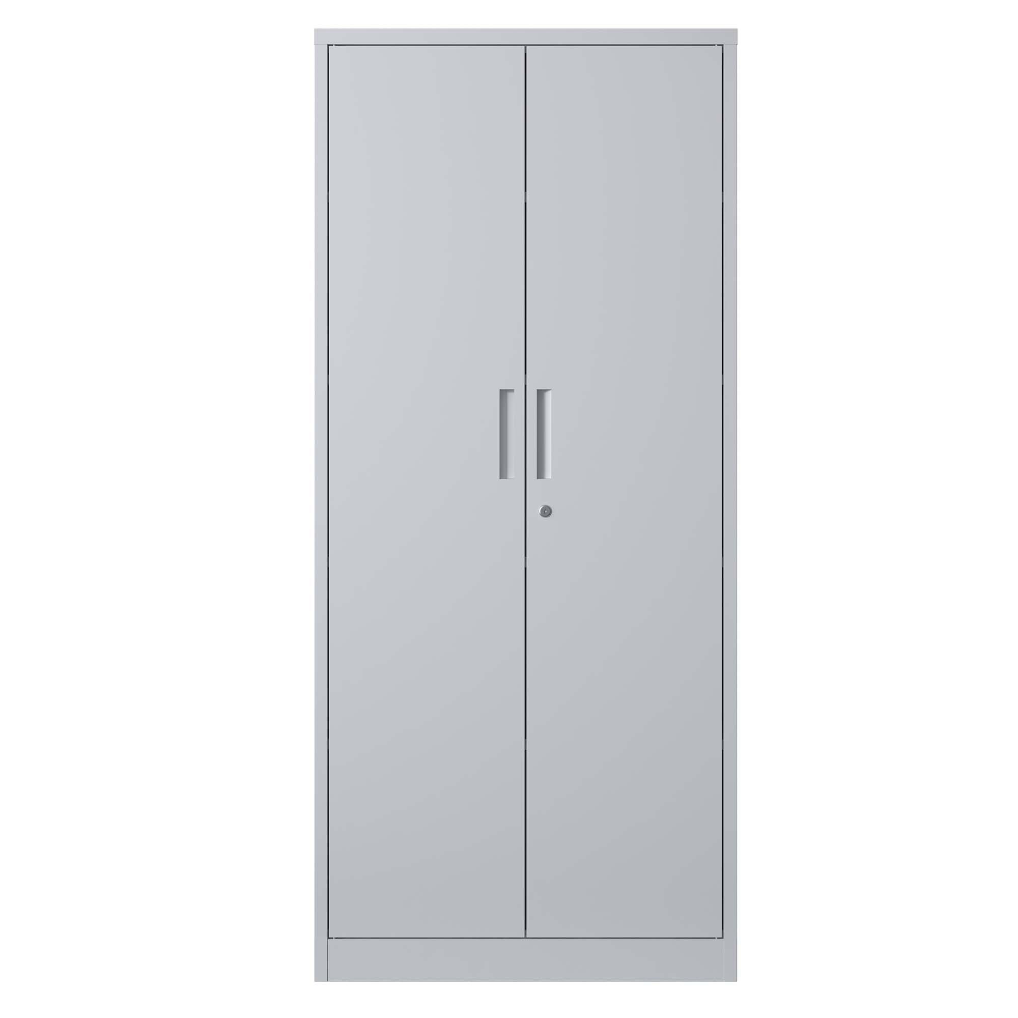 Left. COWLOWN - 71in H White Metal Garage Storage Cabinet Lockable Doors 3 Adjustable Shelves For Office Home Classroom Pantry.