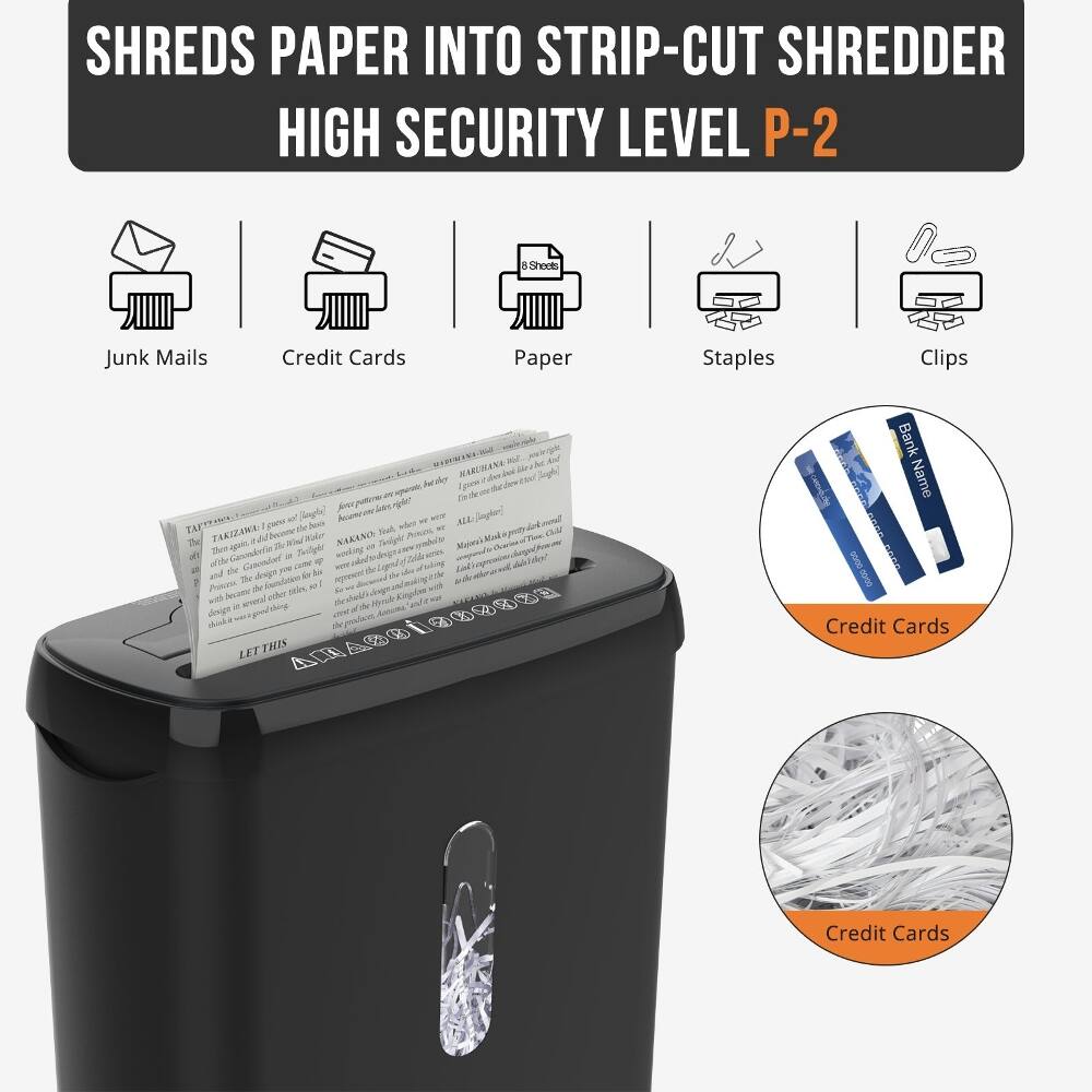 SHREDS PAPER INTO STRIP-CUT SHREDDER HIGH SECURITY LEVEL P-2

Shoot Junk Mails Credit Cards Paper Staples Clips

MAREMANA Jur Loe - o  Atoc Te AL Seplar! Ceo the Jos Bat TAKIZAR bouone NAKANO Nval  Te Te qun Z B0M - il Moe al Goveshnt a Tulgde the Comored Jow M the  and Th dee deendaen in the - Prouen d mti - - wel Jevame eder - arveral shi de Mndr an degs cR

I LET THIS Bank Name Credit Cards Credit Cards