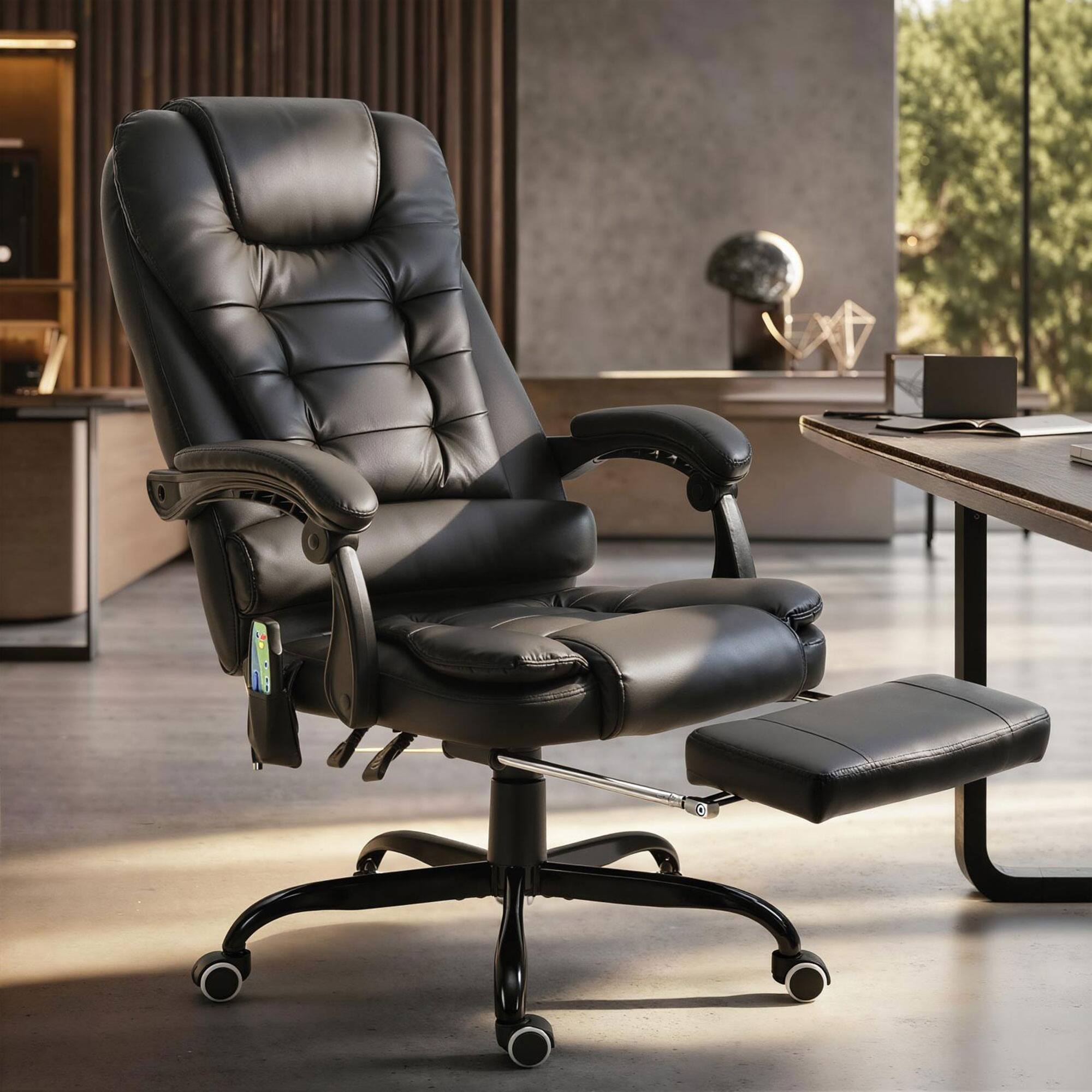 Alt View 1. Vinsetto - Vibrating Massage Office Chair High Back Massaging Office Desk Chair with Lumbar Support - Black.