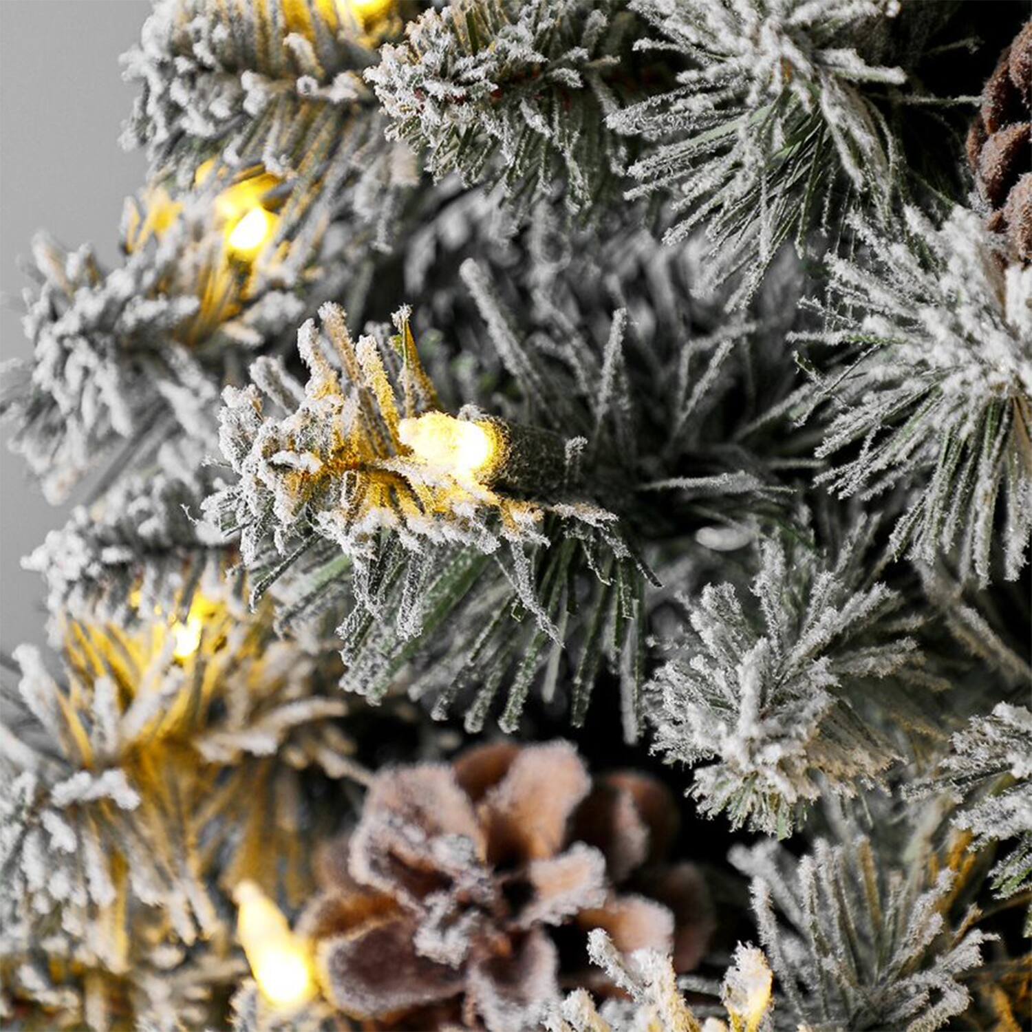 Alt View 5. Home Heritage - Home Heritage Corner 5' Flocked 100 LED Pre-Lit Artificial Christmas Tree, Green - Green.