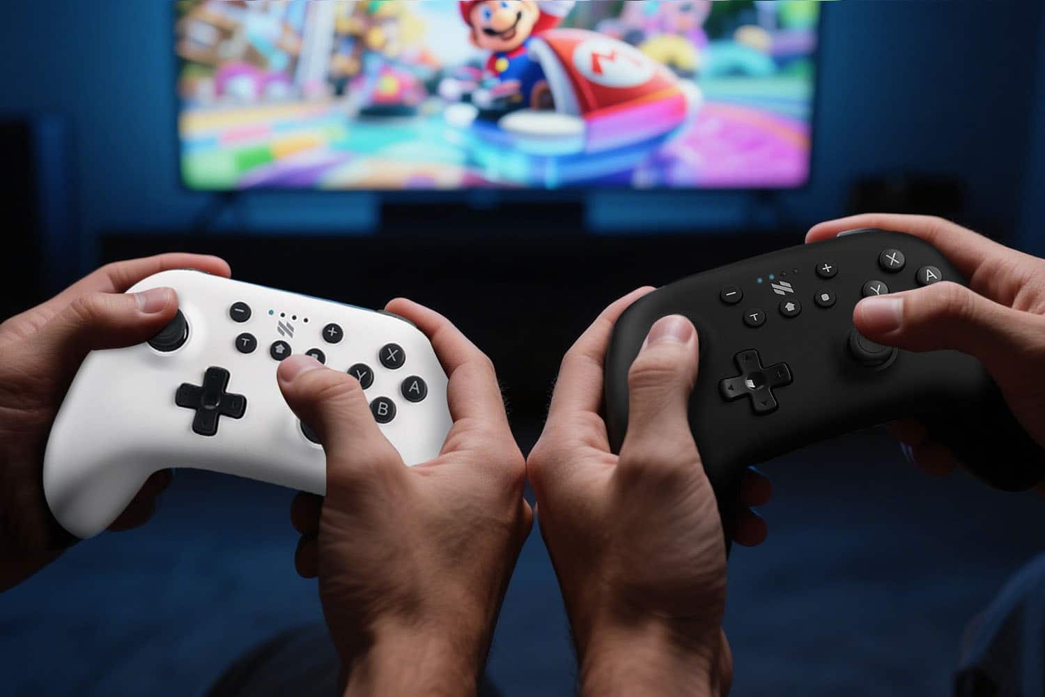 Alt View 4. NEXT - Wireless Rechargeable Pro Controller 2-Pack For Switch 2 & Switch - Midnight & Frost - Midnight & Frost.