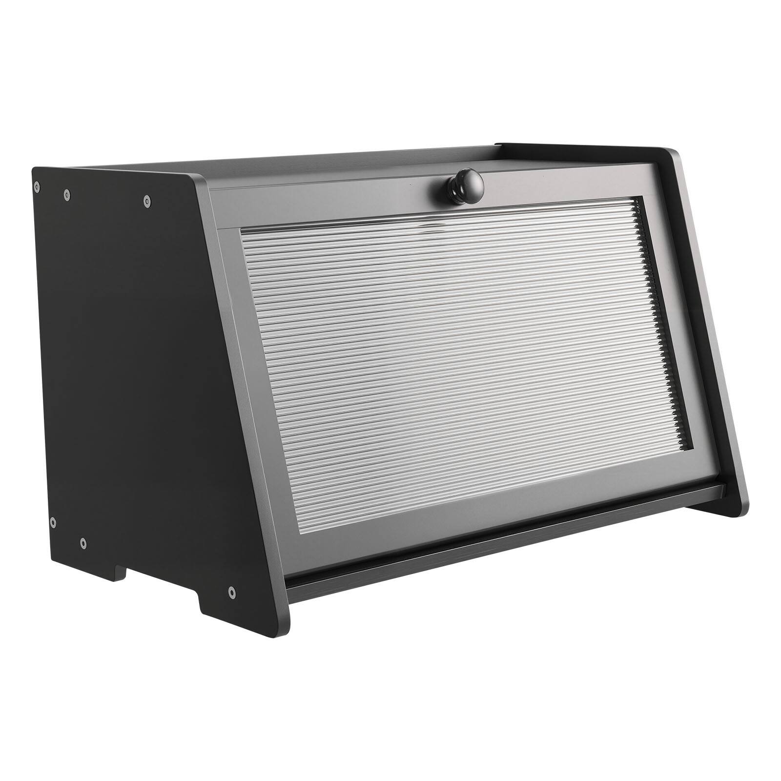 Alt View 5. VEVOR - Bread Box for Kitchen Counter, Large Capacity Bamboo Bread Storage Container, Farmhouse Wooden Breadbox Organizer - Black.