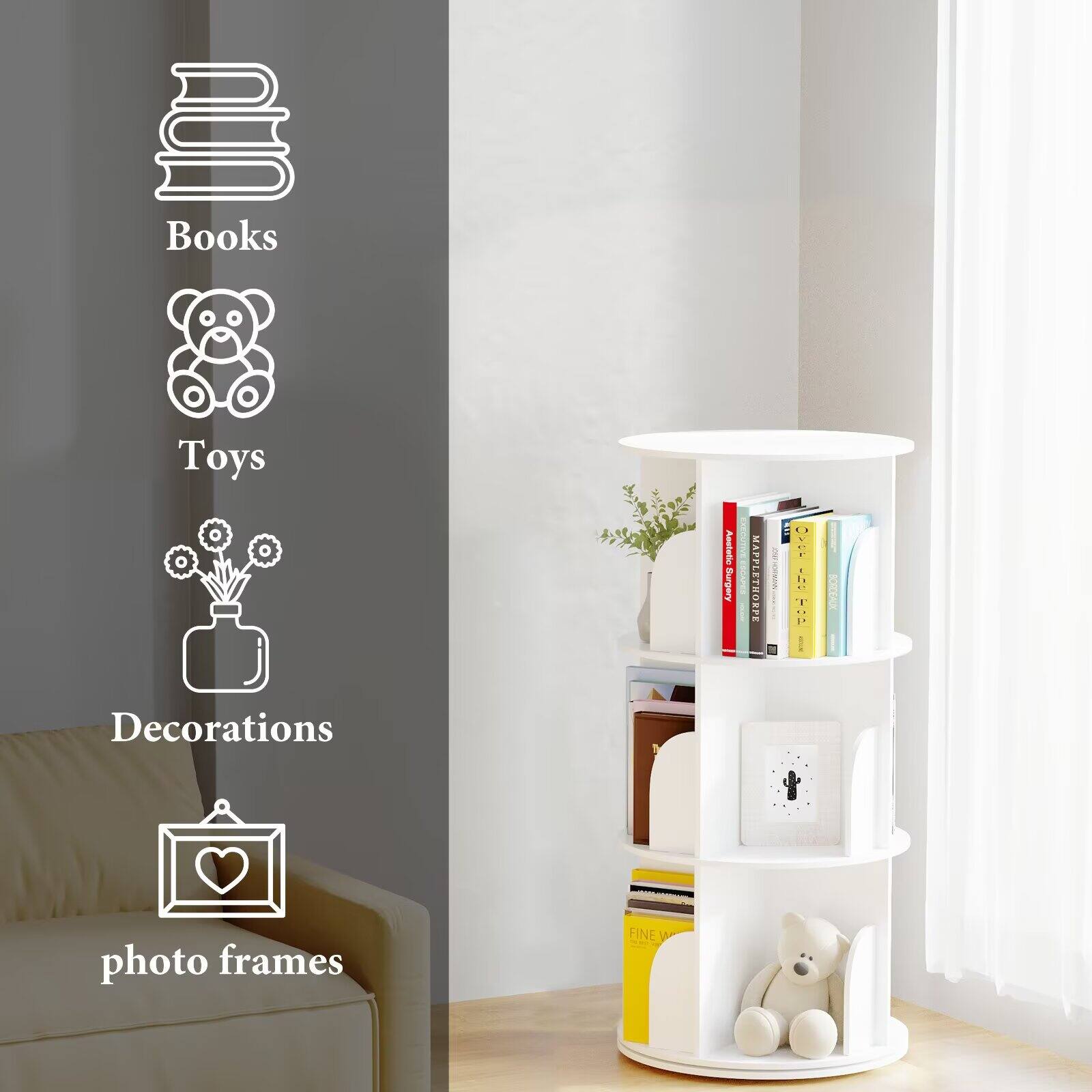 Books  
Toys  
Decorations  
photo frames