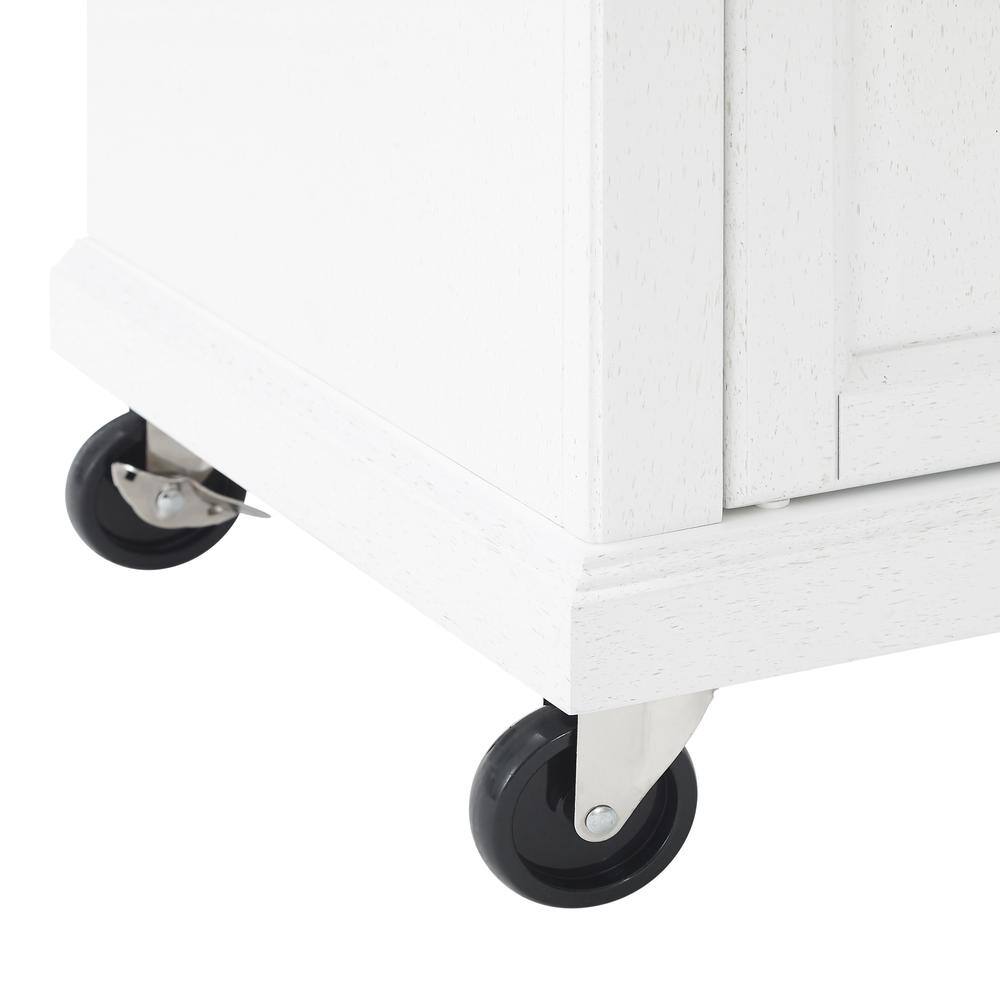 Back. Crosley Furniture - Avery Kitchen Island/Cart - Distressed White.
