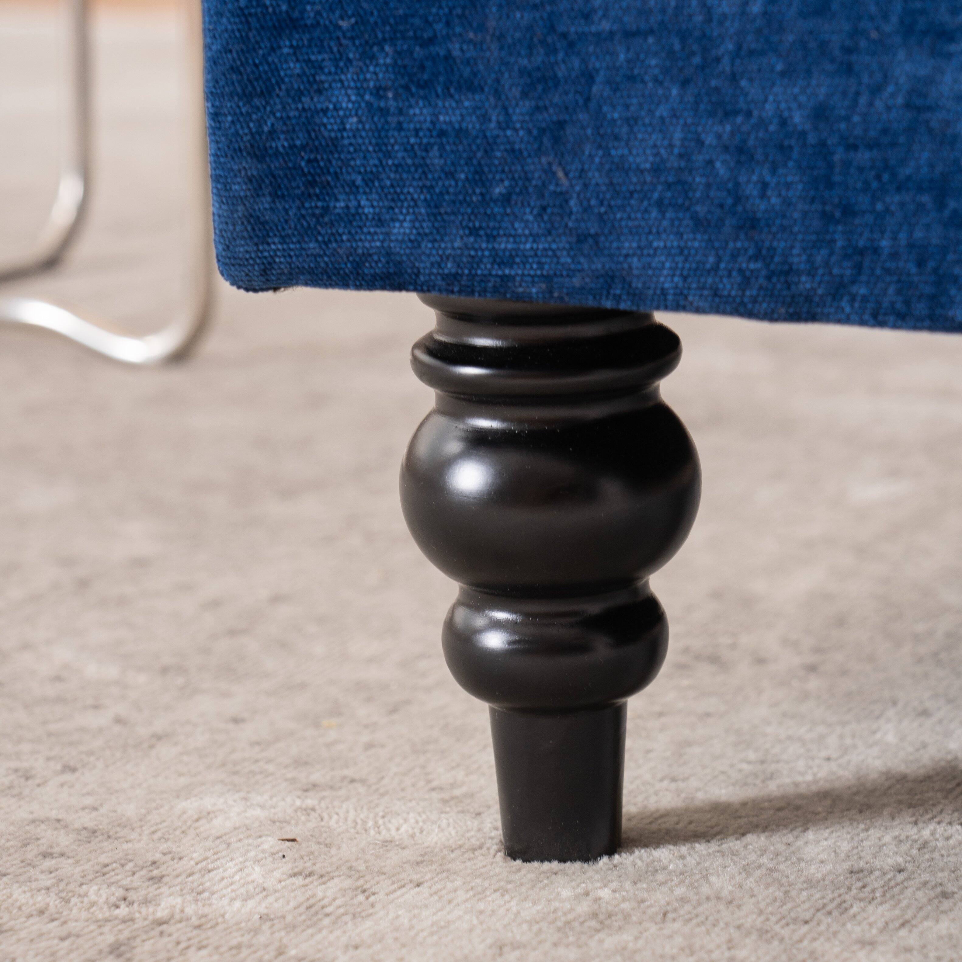 Alt View 5. Trinkets Crazed - Oversized Chaise Lounge Indoor,Chenille Single Sofa Bed with Wide Seat Upholstered Reclining Sleeper Armchair - blue.