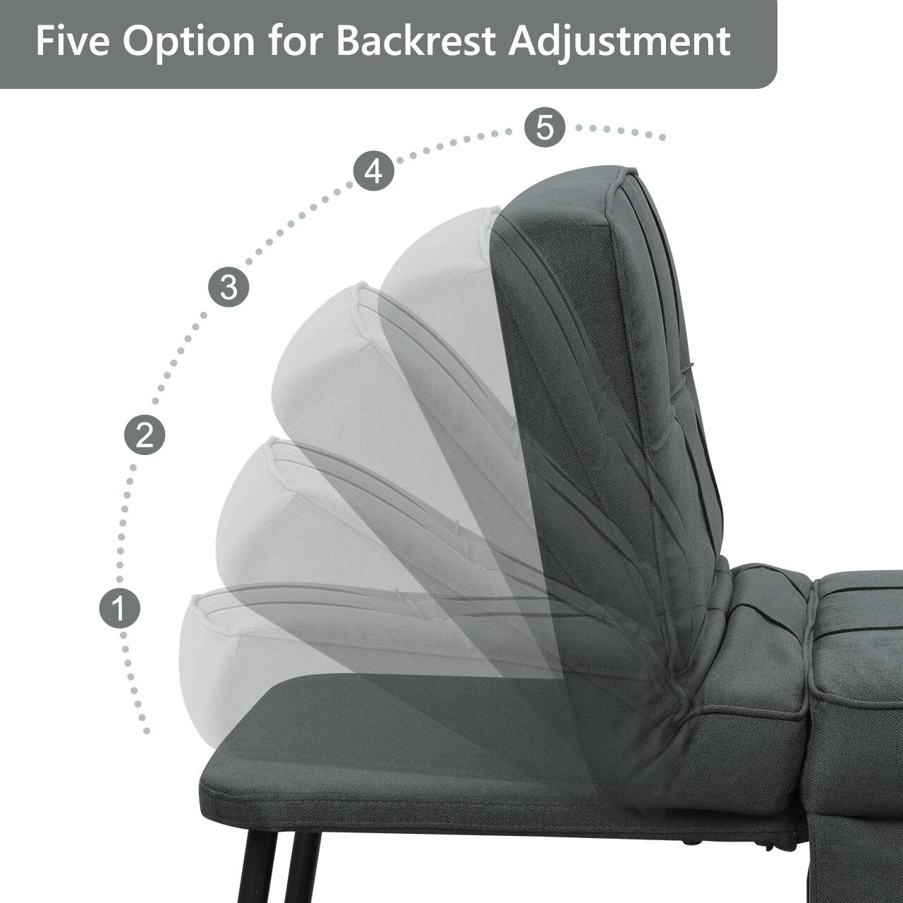 Five Option for Backrest Adjustment  
4 5 3 2 1