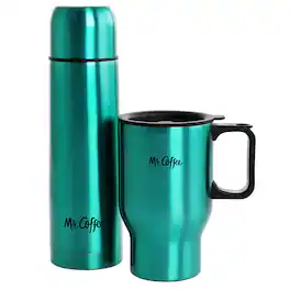 Mr. Coffee - Javelin 2 Piece Thermal Bottle and Travel Mug Set in Emerald - Green
