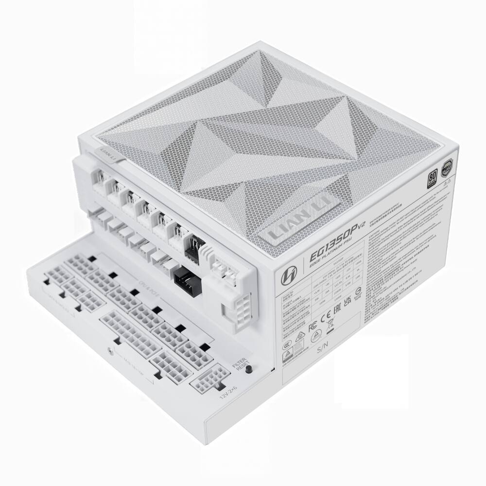 Lian Li - Edge Platinum V2 1350W PSU, Ultimate Power & Efficiency - White