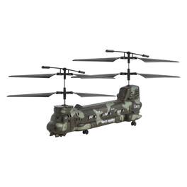 SKONYON - RC Helicopter 2.4GHz Military 3.5-Channel with LED Lights - Green