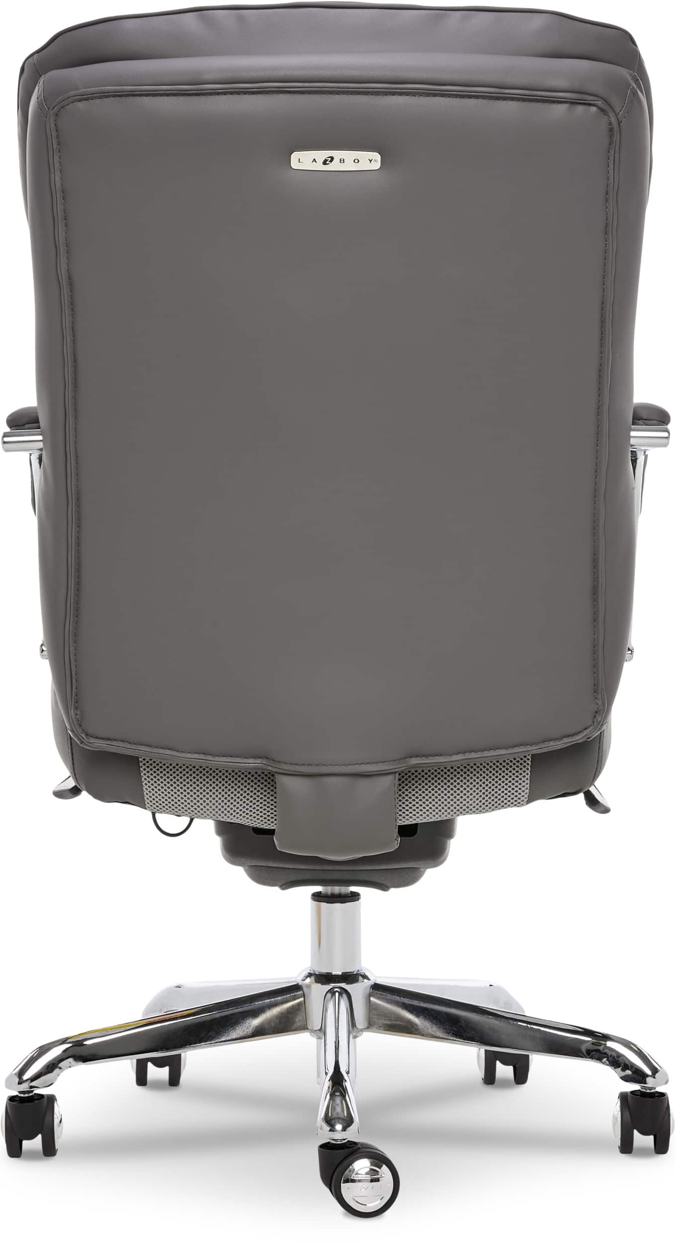 Alt View 21. La-Z-Boy - Comfort and Beauty Sutherland Diamond-Quilted Bonded Leather Office Chair - Moon Rock Gray.