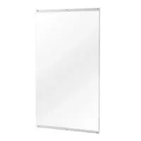 LOVMOR - Polished 36 in. W x 60 in. Modern Rectangular Tempered Glass Wall Mirror - Silver - Front_Zoom