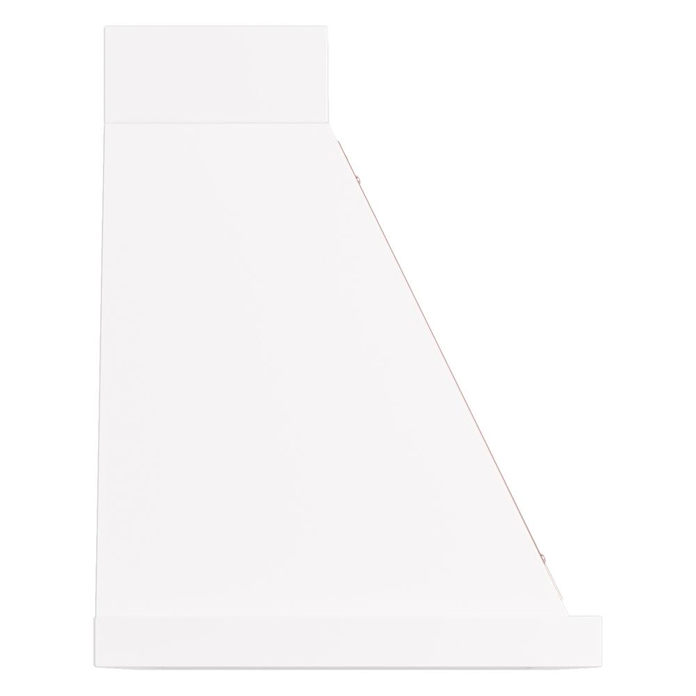 Alt View 3. ILVE - ILVE Nostalgie II Noblesse 40 inch Ducted Wall Mount Range Hood with 600 CFM (White, Copper Trim) - White.