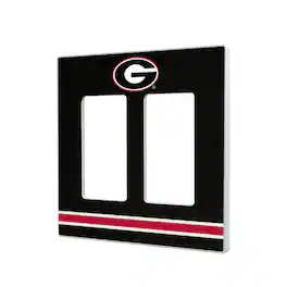Keyscaper - Georgia Bulldogs Stripe Design Double Rocker Light Switch Plate - Multicolor
