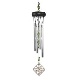 FC Design - 15" Long Green Wooden Top Gem Wind Chime Outdoor Patio or Garden Hanging Decoration
