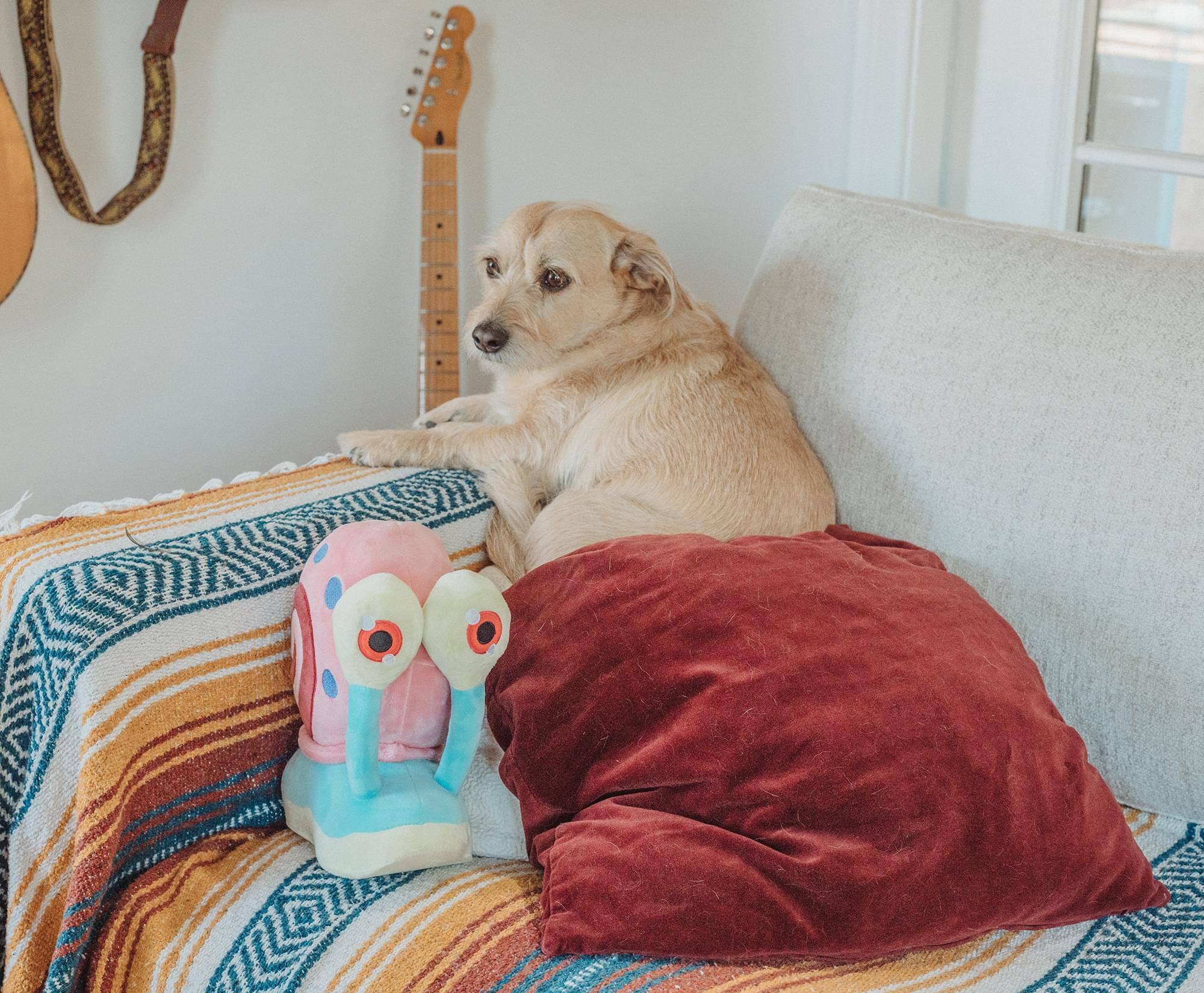 Alt View 4. Golden Bell Studios - Nickelodeon SpongeBob SquarePants Gary Squeaky Pet Toy Plush - Multi-Colored.