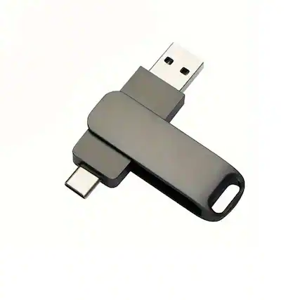 Front. Stock Preferred - 256GB USB 3.0 Type-C Flash Drive – High-Speed Portable Storage Stick - Grey.