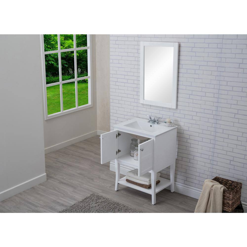Alt View 9. Elegant Kitchen and Bath - 2 Doors Cabinet 24 In. X 18 In. X 34 In. In White - White.