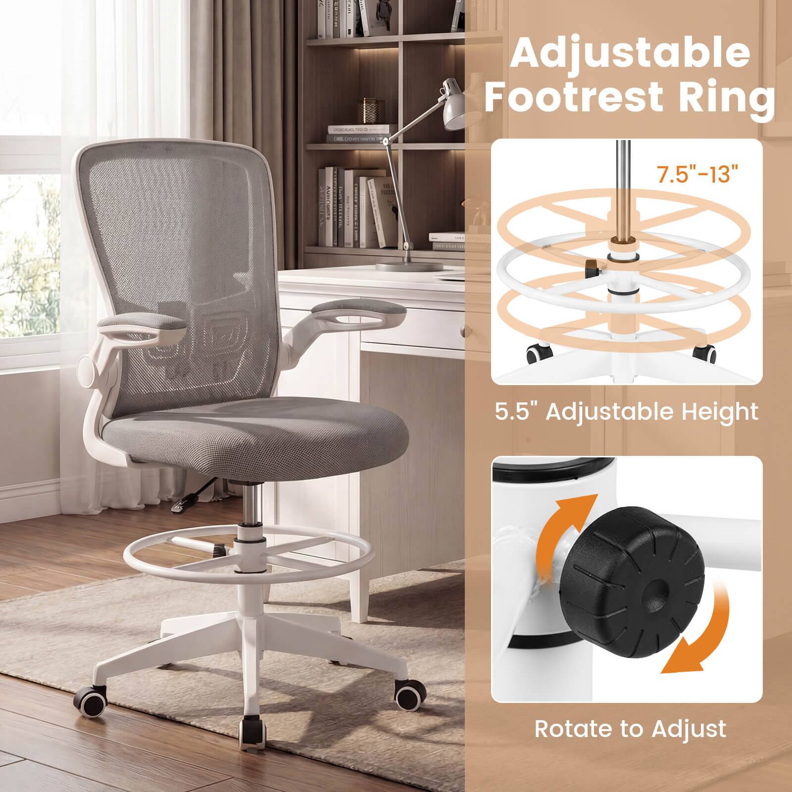 Adjustable Footrest Ring  
7.5"-13"  
5.5" Adjustable Height  
Rotate to Adjust