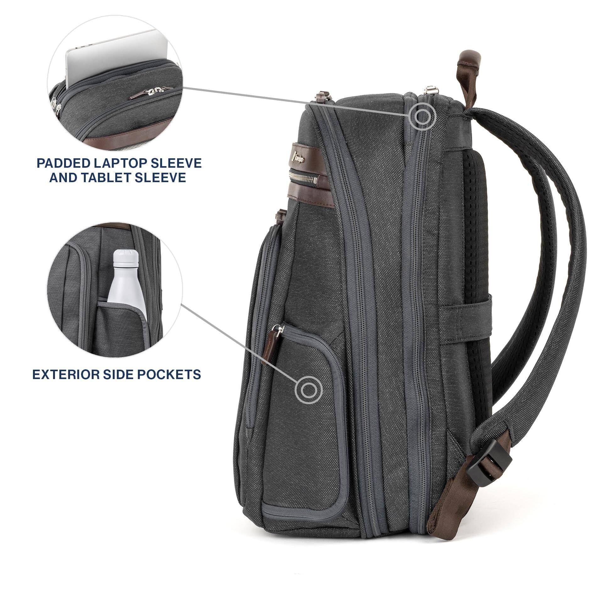 Padded Laptop Sleeve and Tablet Sleeve Exterior Side Pockets