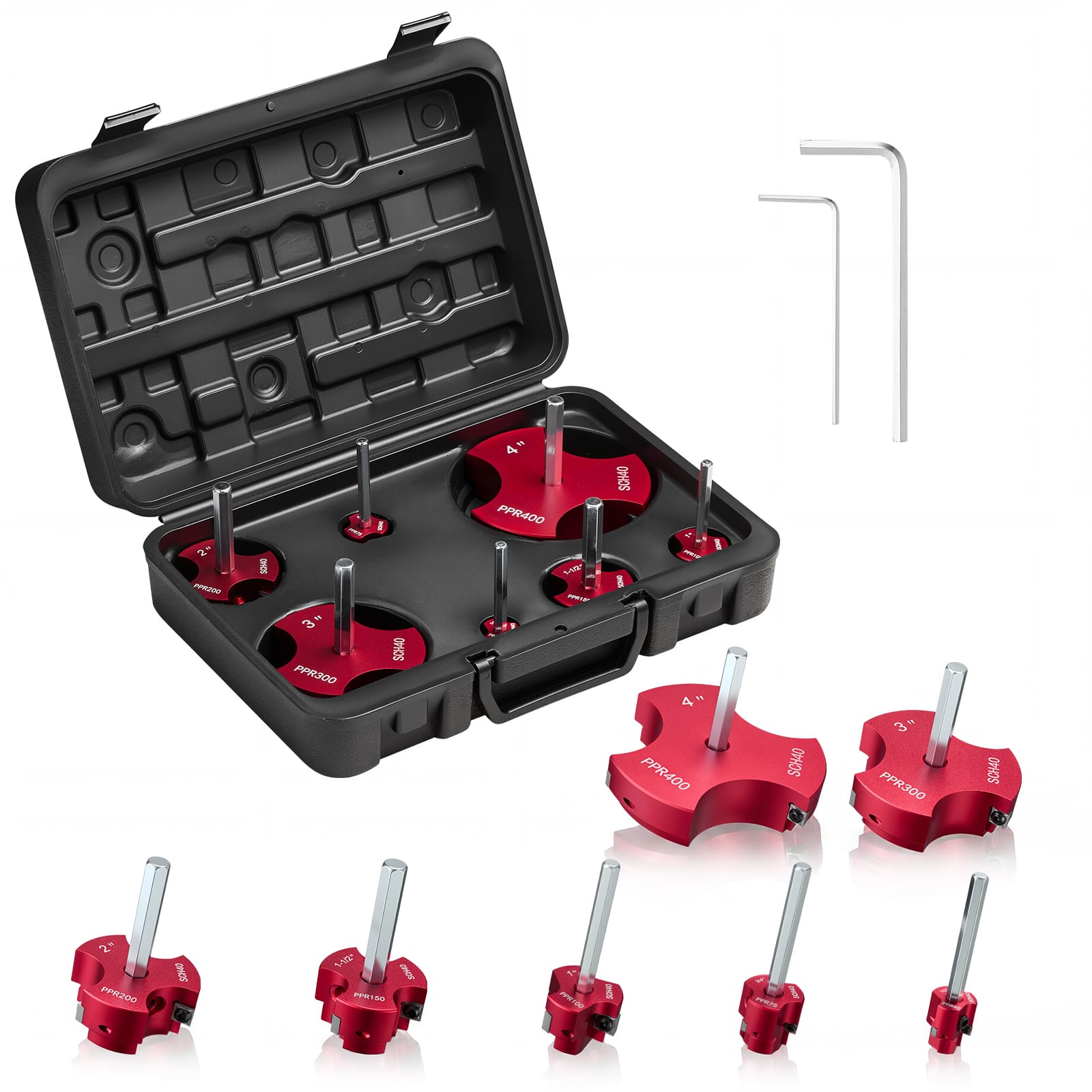 "VEVOR - PVC Pipe Reamer Kit, 7-Piece, 3 Blades PVC Fitting Socket Saver, Includes 1/2"", 3/4"", 1"", 1-1/2"", 2"", 3"", 4"" - Red;Black" price history on PriceWatchPro