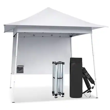 Front. Winado - 7.87'x7.87' Ez Pop Up Canopy, Portable Instant Canopy Tent with 1 SideWalls for Outdoor Events, Party, Wedding, Birthday.