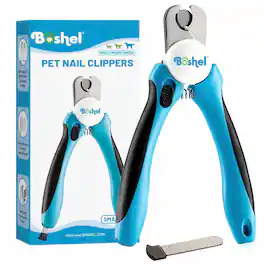 Boshel - Dog and Cat Nail Clipper with Safety Guard, Razor-Sharp Toenail Cutter with Nail File, Ideal for Smaller Pets