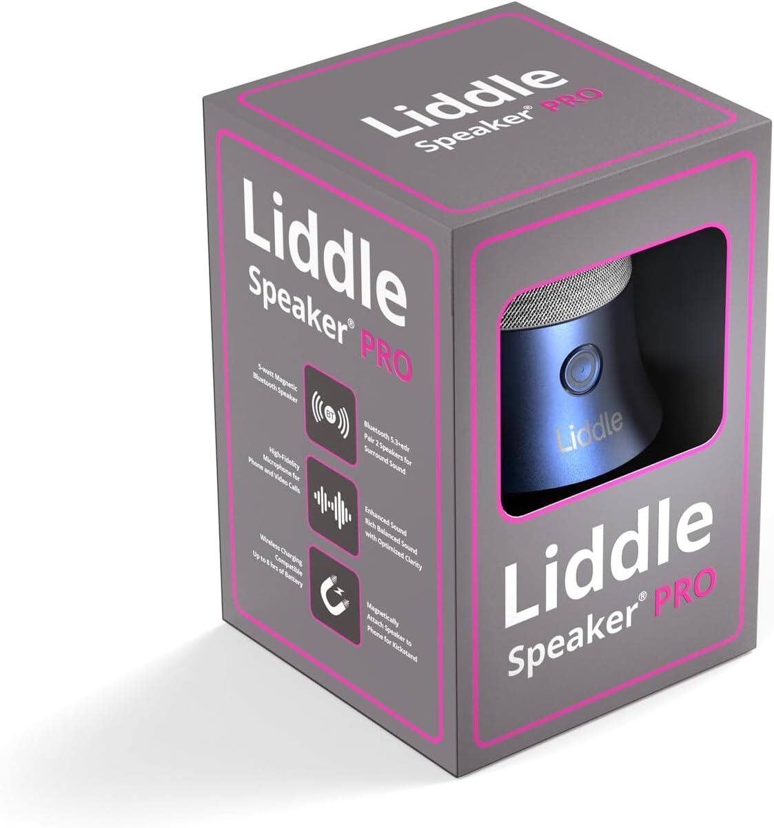Liddle Speaker PRO, Liddle Speaker Bluetooth Pair 2.4GHz Sound, Enhanced Rich Bass with Opaque Stand, Wireless Charging Up to 10 Hours, Magnetically Attach to Phone for Kids Stand