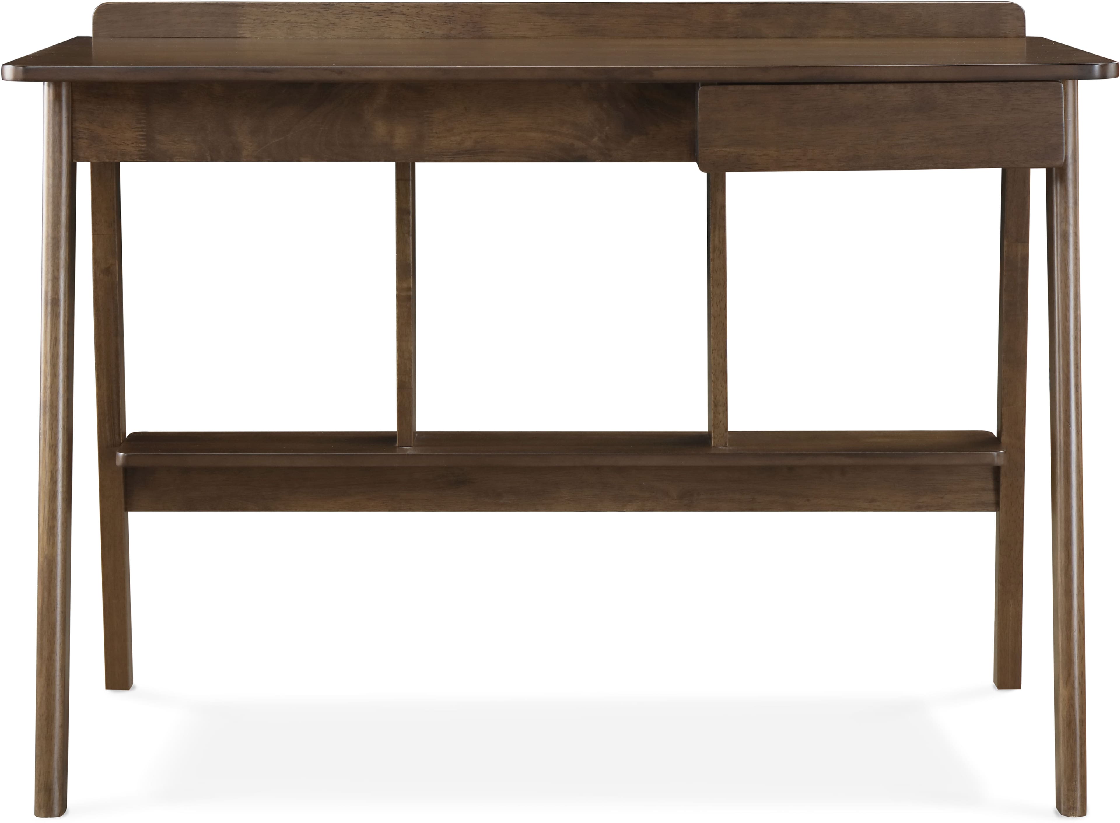 Finch Darren MidCentury Modern Wood 1Drawer Writing Desk Warm Dark