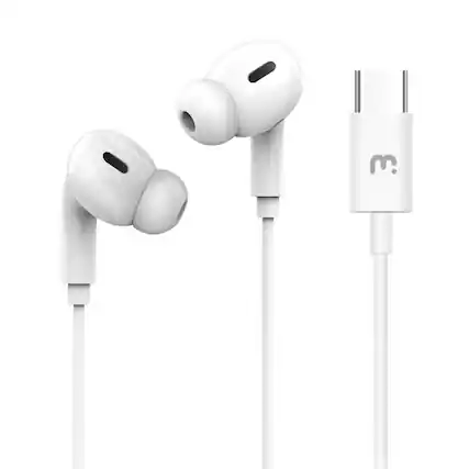Front. Mybat Pro - MyBat Pro USB-C Digital Audio Earphone - White - White.